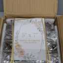 EHWINE 24 Pack Acrylic Sign Holder 5 x 7, Double Sided Gold Picture Frame Stand up Table Top Sign Holders, Clear Display Stand Menu Flyer Holder for Wedding Party