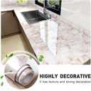 White and Yellow Marble Contact Paper Glossy Peel and Stick Wallpaper Countertop Furniture Waterpoof Self Adhesive Removable Wall Paper Kitchen Livingroom Bathroom Cabinet 23.6"x480"