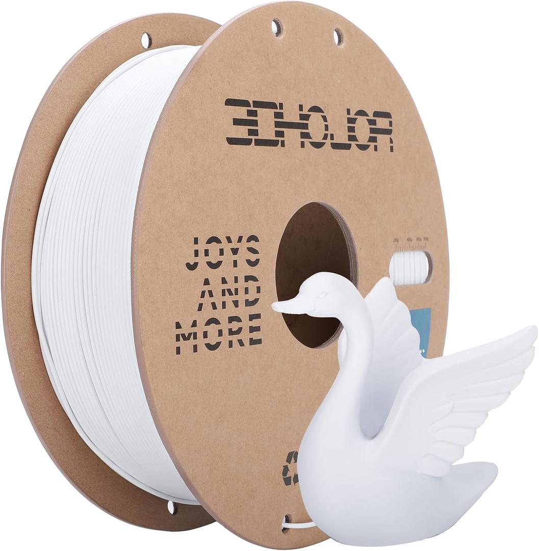 PLA Filament 1.75mm 3D Printer Filament,1kg Cardboard Spool (2.2lbs) Fit Most FDM 3D Printer,Dimensional Accuracy +/- 0.03 mm,Vacuum Packaging-Cold White