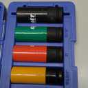 Orion Motor Tech 1/2" Drive Lug Nut Socket Set, Metric 17 19 21 mm & SAE 13/16 7/8 in. Wheel Socket Set, 5pc Impact Lug Nut Socket Set, Thin Wall Lug Nut Sockets with Colored Protective Covers