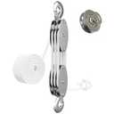 Rope Hoist Pulley System with Metal Bearing, 2200LB Pulley Block and Tackle, 6:1 Lifting Power 50ft, Heavy Duty Pulley Block for Hunting Lifting Garage Warehouses Building Gift