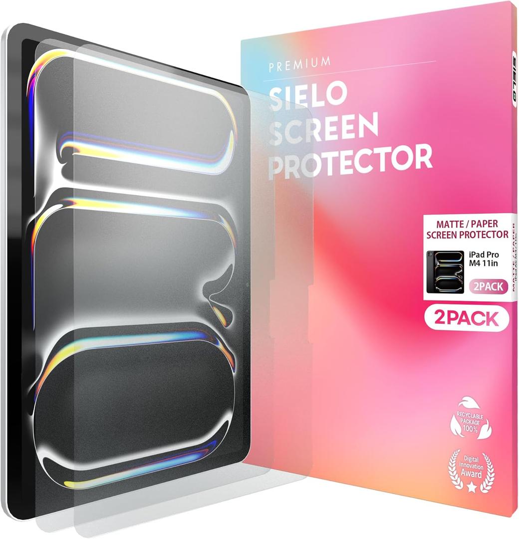 SIELO 2 PACK Paperfeel Screen Protector for iPad, Paperlike, Anti Glare, Anti-Fingerprint [iPadPro 11inch 7th(M4, 2024)]