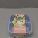 Snack Boxes (3 Pack) - Stackable Bento Boxes with 3 Compartments, Meal Prep Containers Reusable, Lightweight Lunch Containers for Kids and Adults, BPA Free (Blue) (Blue)