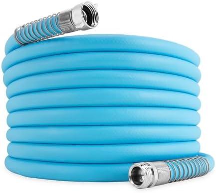 Camco EVOFlex 10-Ft RV Drinking Water Hose - Features Extra Flexible Design w/Stainless Steel Strain Relief Ends - Lead-Free, BPA-Free and Phthalate-Free - 5/8” Inside Diameter (22592)