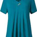 U.Vomade Women's Plus Size Tops Short Sleeve Blouses Flowy Summer Tunic Tops M-4X