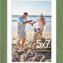 decorUhome 5x7 Picture Frame, Display Pictures 4x6 with Mat or 5x7 without Mat, Wall & Tabletop Display Photo Frame, Rustic Green, 1 Pack