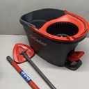 O-Cedar EasyWring Microfiber Spin Mop & Bucket Floor Cleaning System + 2 Extra Refills, Red/Gray