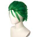 Short Spiky Green Wig for Men Straight Green Wigs Men for Anime Synthetic Hair for St. Partrick's Day Halloween Costume Party Cosplay with Wig Cap