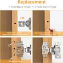 Chibery 2 Pack 1/2" Overlay 3D Soft Close Concealed Hinge, Face Frame Door, Small Angle Slow Close, Self Closing Hidden Satin Nickel, 105 Concealed Stainless Steel Hinges for Kitchen Cabinet Door