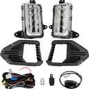 Silscvtt 1 Pair Front Fog Lights Replacement for Sierra 1500 AT4 Denali SLT 2019-2022 Left and Right Side with Bezel Switch 84513247 GM1038258