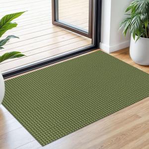 Small Braided Rugs 2x3 Ft Area Rugs for Entryway Boho Washable Rug Non Slip Rubber Backed Throw Rugs Cotton Woven Door Mat Indoor Entrance Front Door Rugs for Foyer Kitchen, Green