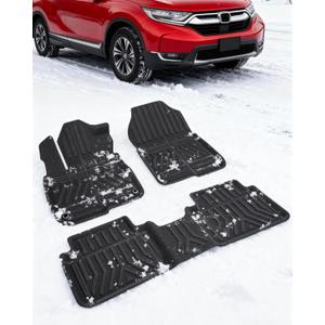 for Honda CRV 2017-2022 (Hybrid & Gasoline) XPE Floor Mats, All Weather Black Tech Carpets for CR-V 2022 2021 2020 2019 2018 2017, Custom Fit 3PCS Car Accessories for CR V 5th Gen EX LX Touring