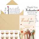 50 Sets Volunteer Thank You Cards with Envelopes and Stickers Appreciation Gifts Bulk You Are Greatly Appreciated Cards for Volunteers Social Workers Pastor Church Ministry Charity Supplies