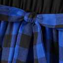 PATPAT Family Matching Outfits Mommy and Me Dresses Matching Set Long Sleeve Plaid Midi Dress and Casual Button Down Shirts (XL)