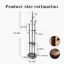 Wooden Freestanding Coat Rack with 9 Hooks&3 Rotating Storage Trays,Free Standing Coat Rack Tree with Rotatable Design,Coat Tree Freestanding for Hanging Clothes,Clothing Rack for Entryway Bedroom