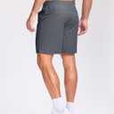 GGJ Men's Lightweight Athletic Shorts with Zipper Pockets 7" Gym Workout Running Quick Dry Tennis Basketball Shorts for Men Grey XXL