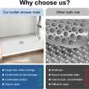 Shower Mat Non Slip 32 x 24 inch: Loofah Anti Slip Shower Mat,Non Slip Bathtub Mat for Inside Shower,Quick Drying Shower stall mat with Drain Hole in Middle,for Shower,Bathroom and Wet Areas