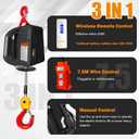 Power Electric Portable Hoist Winch 1100LBS, 3 in 1 Electric Cable Hoist 110V 25 FT with Lifting Strap, Electric Hoist Lift Ceiling Winch for Lifting Towing
