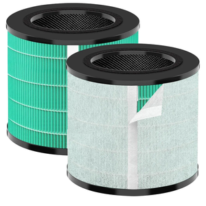 2 Pack 08W 09W Air Filter Replacement Compatible with 08W 09W Air Purifier, 4-in-1 High-Efficiency HEPA Air Filter- Pet Dander Version,Green