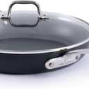All-Clad HA1 Expert Nonstick 12-Inch Chef's Frying Pan with Tempered Glass Lid, Stay-Cool Ergonomic Handle, Dishwasher-Friendly, Oven-Safe Up to 350°F, Induction, Compatible with All Cooktops, Black