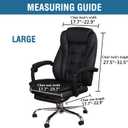 Shukii Waterproof Office Chair Cover PU Leather Computer Seat Covers Stretch Rotating Chair Slipcover with Elastic Bottom Universal Chair Protectors for Rotating Boss Chair (Black, Large)