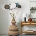 Rattan Woven Flower Vase,White Boho Vases for Decor,Modern Decor Country Style Woven Rustic Vase for Home Decoration