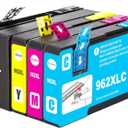 962XL Ink Cartridges Combo Pack, 4 Pack Replacement for 962XL 962 Ink Cartridges Work with Officejet Pro 9010 9012 9015 9018 9020 9025 Printers(Black/Cyan/Yellow/Magenta)