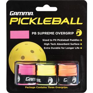 Gamma Pickleball Supreme Overgrip, Easy to Apply Grip Tape for Pickleball Paddles, Badminton, Squash, Padel Racquets, Replacement Tacky Over Wrap Bands, Multiple Color OG (Assorted Neon)