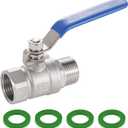 Garden Hose Shut Off Valve Full Flow, Heavy Duty 3/4"GHT Garden Hose Ball Valve Lead-free 304 Stainless Steel No Restricted-Flow Water Hose Shut Off Valve Long Handle