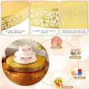 Wenqik 18 Inch Gold Cake Stand Set Metal Round Cupcake Dessert Stand with Cake Cutting, Spatula Wedding Cupcake Pastry Display Candy Holder Display for Wedding Party Birthday Baby Shower(Classic)