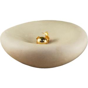 6.3 Inch Cloud Bowl, Decorative Concrete Bowl for Home Decor, Key Tray for Entryway Table, Concretes Jewelry Tray, Asymmetrical Concrete Organic Bowles (Beige)