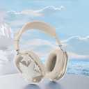 [4 in 1] Case Cover for AirPods Max Headphones (2024/2020) Ear Pad Case Cover/Headband Cover/Ear Cups Cover with Bling Star for Apple AirPods Max Headphones (Beige Star-T)