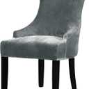 Lellen Velvet Stretch Wingback Chair Cover Slipcover - Reusable Protector Cover for Dining Room Banquet Home Decor etc Machine Washable Hand Washable (Charcoal Grey, 1PC)