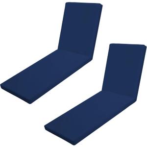 Outdoor Chaise Lounge Cushions for Patio, 71"x22"x3" Lounge Chair Cushions Set of 2, Waterproof Replacement Seat Cushions for Outdoor Furniture (Blue, 2 Pcs)
