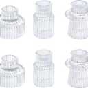 Vixdonos Glass Candlestick Holders Tealight Candle Holders for Table Centerpieces, Wedding Decor and Dinner Party (6 Pcs, Clear)