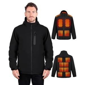 Heated Jacket for Men, Electric Heated Jacket with 3 Modes & 15 Heat Zones, Men's Windproof Heating Jackets for Skiing Golf L