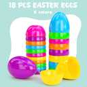 18 PCS Jumbo Easter Eggs 6 Inch Colorful Giant Plastic Eggs Bulk Fillable for Easter Hunt Basket Stuffers Fillers Filling Treats Easter Party Favors Classroom Prize Supplies for Kids Boys Girls
