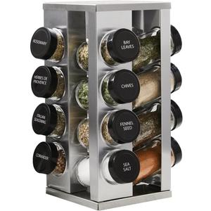 Kamenstein Heritage 16 Jar Countertop Revolving Spice Rack with Free Spice Refills for 5 Year