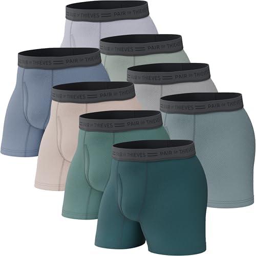 Pair of Thieves Men's Underwear Boxer Briefs - Soft Cotton Boxer Briefs for Men Pack - 7 Pack Tagless Mens Underwear Large