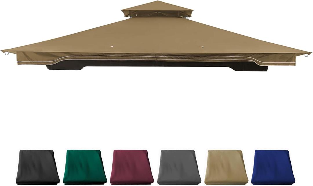 Replacement Gazebo Cover Compatible with SUNJOY 10 x 12 Regency II Patio Gazebo, L-GZ798PST, A111014400,(11X13 Ft) A101004104,A101004105,A111002001 (Beige)