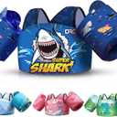 DRQ Toddler Swim Vest, Toddler Floaties for 22-66lbs Kids, Puddle Jumper Kids Life Jacket with Shoulder Harness Arm Wings for Girls Boys 2 3 4 5 6 Years Old (Shark-Style)