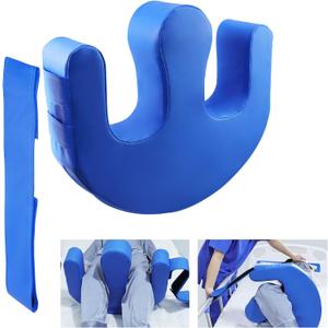 YHK Bedridden People Turning Device, Prevent Muscle Atrophy Elderly with Removable Straps U-Shaped Multifunctional Turning Pillow, Bedroll Pillow Bedridden Nursing Supplies (Dark Blue Straps