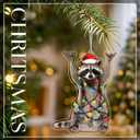 2 x Raccoon Christmas Ornament, Double-Sided Print, Racoon Ornament, Animal Ornaments, Funny Christmas Ornaments, Funny Raccoon Gifts for Women, Racoon Gift, for Grandkids, Family, Friends