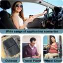 Airplane Gel Seat Cushion,18.5" Large Thick Tailbone Pain Relief Cushion, Gel Grid Design for Ultimate Seating Comfort, Foldable for Travel Stadium Camping Flights Commute