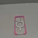 OOK Case for iPhone 15 Pro, Magnetic Hot Pink Clear Case [Compatible with MagSafe] Slim Anti-Scratch Shockproof Protective TPU Bumper Acrylic Cover for 6.1 inch