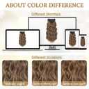 Clip in Hair Extensions for Women, 6PCS Long Wavy Curly Clip on Hair Extensions 20 Inch Dirty Blonde Mixed Gold Synthetic Hairpieces