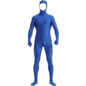 VSVO Face Open Zentai Spandex Bodysuit (Large, Blue)