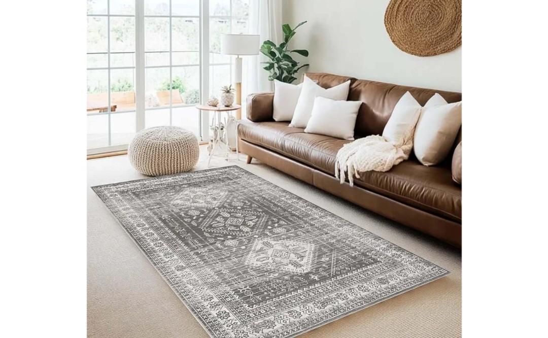 8x10ft Area Rugs for Bedroom, Vintage Area Rug for Living Room, Non Slip Rug, Traditional Print Distressed Farmhouse Rugs, Indoor Floor Accent Carpet, 8x10 Soft Rug for Home, Office, House Decor