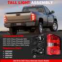 Tail Lights Assembly for Chevy Silverado 1500 2500 3500 2500HD 3500HD 2007 2008 2009 2010 2011 2012 2013 2014 Rear Brake Turn Signal Left Driver Right Passenger Taillights, 2 Packs