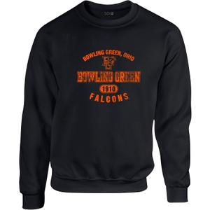 SDI Collegiate Apparel 50/50 Crewneck Sweatshirt, Vintage Design (Medium, Black)